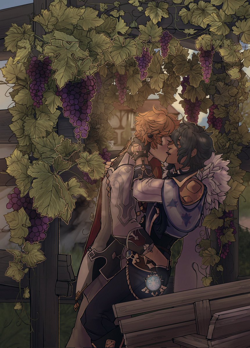 suchamantis's tweet photo. One of two full pieces I did for the @teyvat_travelog
This zine was such a gift to work on bc I got to do my three main ships (at the time-) all for one project 🥺
#cheya #chaeya #childe #tartaglia #kaeya #genshinimpact https://t.co/w8mzAks8Nu