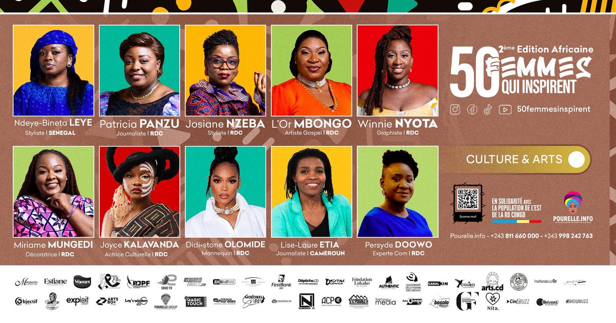 50 FEMMES QUI INSPIRENT (@50femmes) on Twitter photo #JIFA2025
Voici les 10 femmes africaines qui inspirent dans la catégorie Culture &Arts.
Elles racontent l’Afrique, la dansent, la peignent et la chantent, avec audace et beauté.
#FemmesCréatrices #ArtsAfricains <a href="/LiseLaureEtia/">Lise Laure Etia</a> <a href="/Didistone1999/">Didistone Olomide</a> <a href="/PatriciaPanzu/">Patricia Panzu P.</a> <a href="/molobeli_yabasi/">Maguy MBUKU Molobeli ya BASI</a> #JIFA2025
Voici les 10 femmes africaines qui inspirent dans la catégorie Culture &Arts.
Elles racontent l’Afrique, la dansent, la peignent et la chantent, avec audace et beauté.
#FemmesCréatrices #ArtsAfricains <a href="/LiseLaureEtia/">Lise Laure Etia</a> <a href="/Didistone1999/">Didistone Olomide</a> <a href="/PatriciaPanzu/">Patricia Panzu P.</a> <a href="/molobeli_yabasi/">Maguy MBUKU Molobeli ya BASI</a>