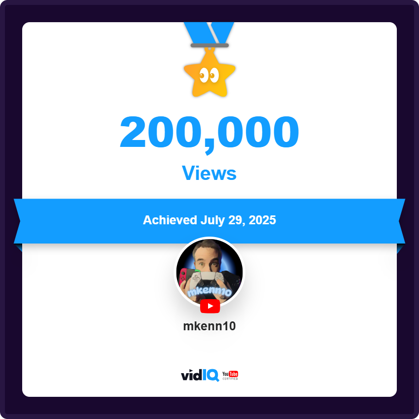 This might be a small milestone to some, but this is huge for a small content creator like myself!

Thanks to all of you who have joined my corner of the Internet to hang out and play video games! 🫶

#YouTubeGaming #videogames #GamingCommunity <a href="/vidIQ/">vidIQ</a>