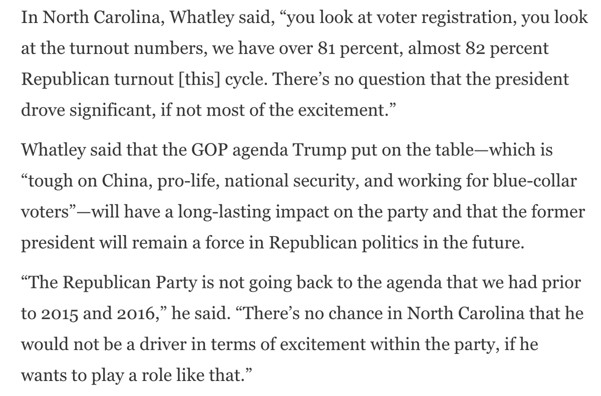 Matt Holt (@mattholt33) on Twitter photo Back in 2021 for <a href="/nationaljournal/">National Journal</a>, I wrote a story shortly after Biden's inauguration about how GOP state parties were building the groundwork for Trump's comeback. Here's what now #NCSen candidate Michael Whatley told me back then
nationaljournal.com/s/712313/state… Back in 2021 for <a href="/nationaljournal/">National Journal</a>, I wrote a story shortly after Biden's inauguration about how GOP state parties were building the groundwork for Trump's comeback. Here's what now #NCSen candidate Michael Whatley told me back then
nationaljournal.com/s/712313/state…