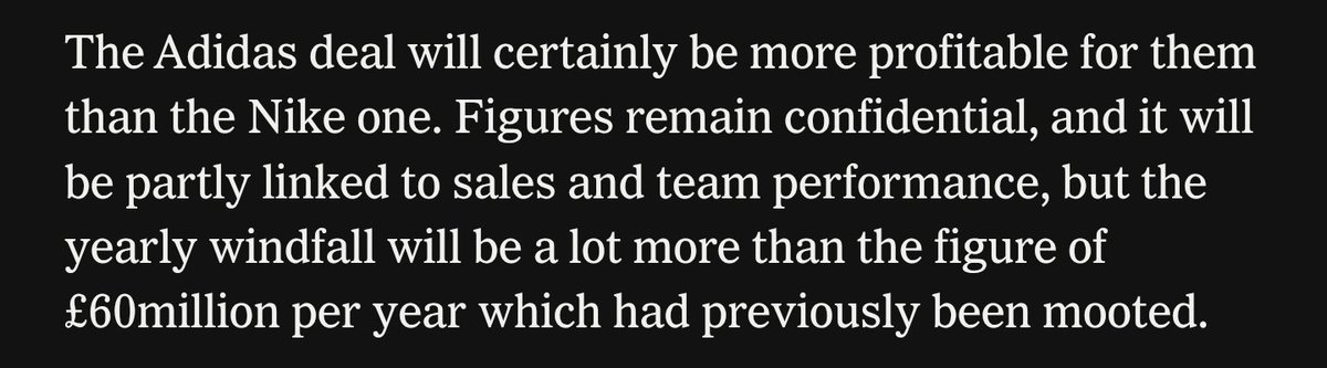 As was mentioned in the Athletic yesterday, Liverpool's new deal with Adidas (that officially launches 1st August) is worth more than the £60m figure that has been bandied around- significantly more. In fact, it will earn the club over £120m.