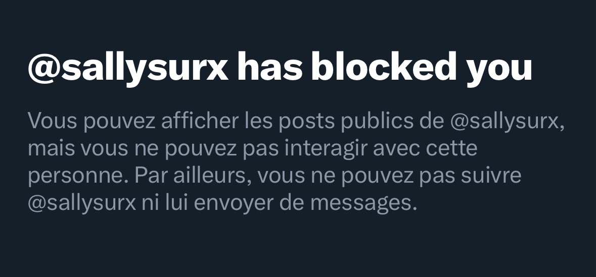 La star Sally qui a pris le temps de me bloquer mais pas de répondre à mes arguments 👌🏾👌🏾

#BlackCommunity #ToujoursPlusDeSamsung
#LargentDeSamsung
#PlataOPlomo
#LaVieDeReve
#BlackExcellence … OR NOT
#ThisIsTheQuestion
#YouDoYou