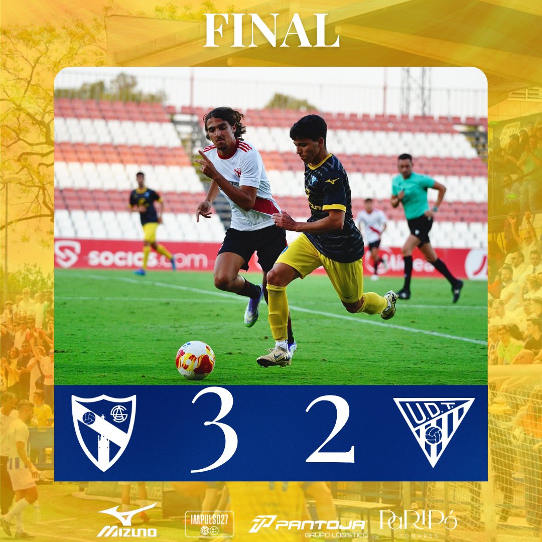 90’ | 🔴 3-2 🟡

Final del partido en el Estadio Jesús Navas. 

#AquiEstamosOtraVez #SATvsUDT