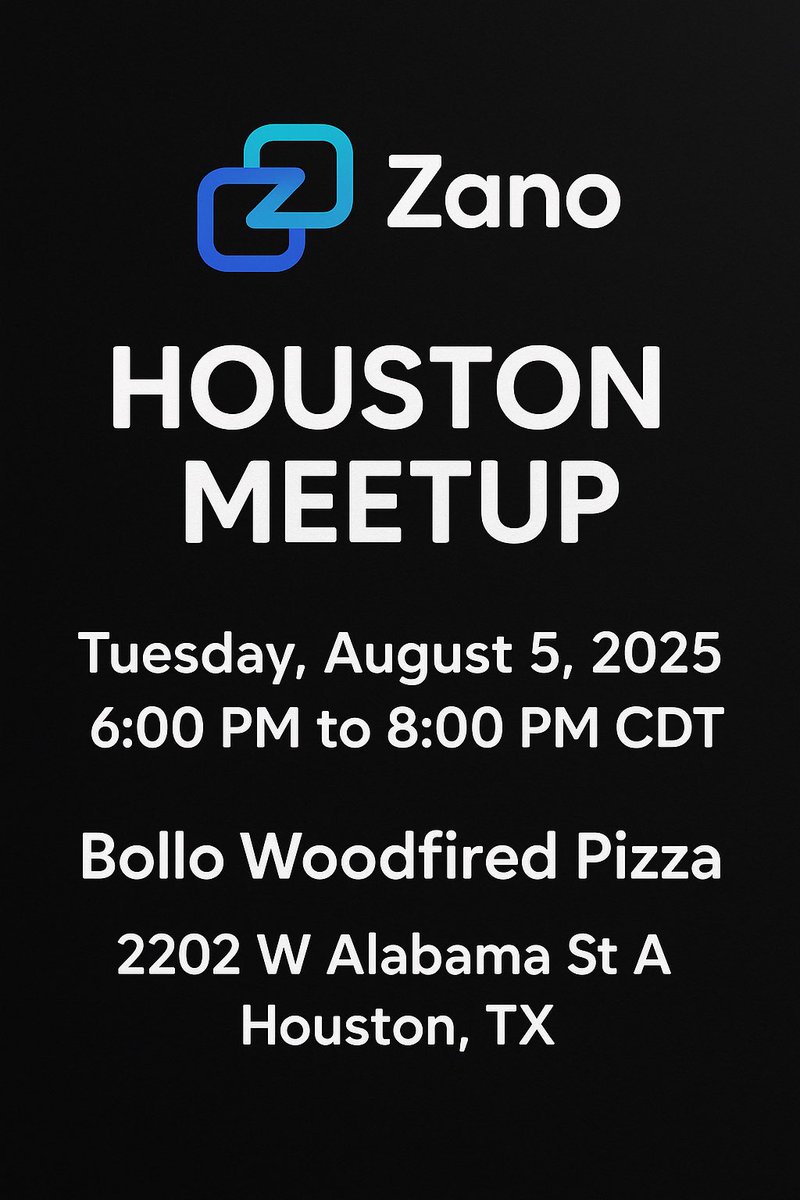 Zano Houston this Tuesday! Join us in Texas as we talk decentralization and privacy.