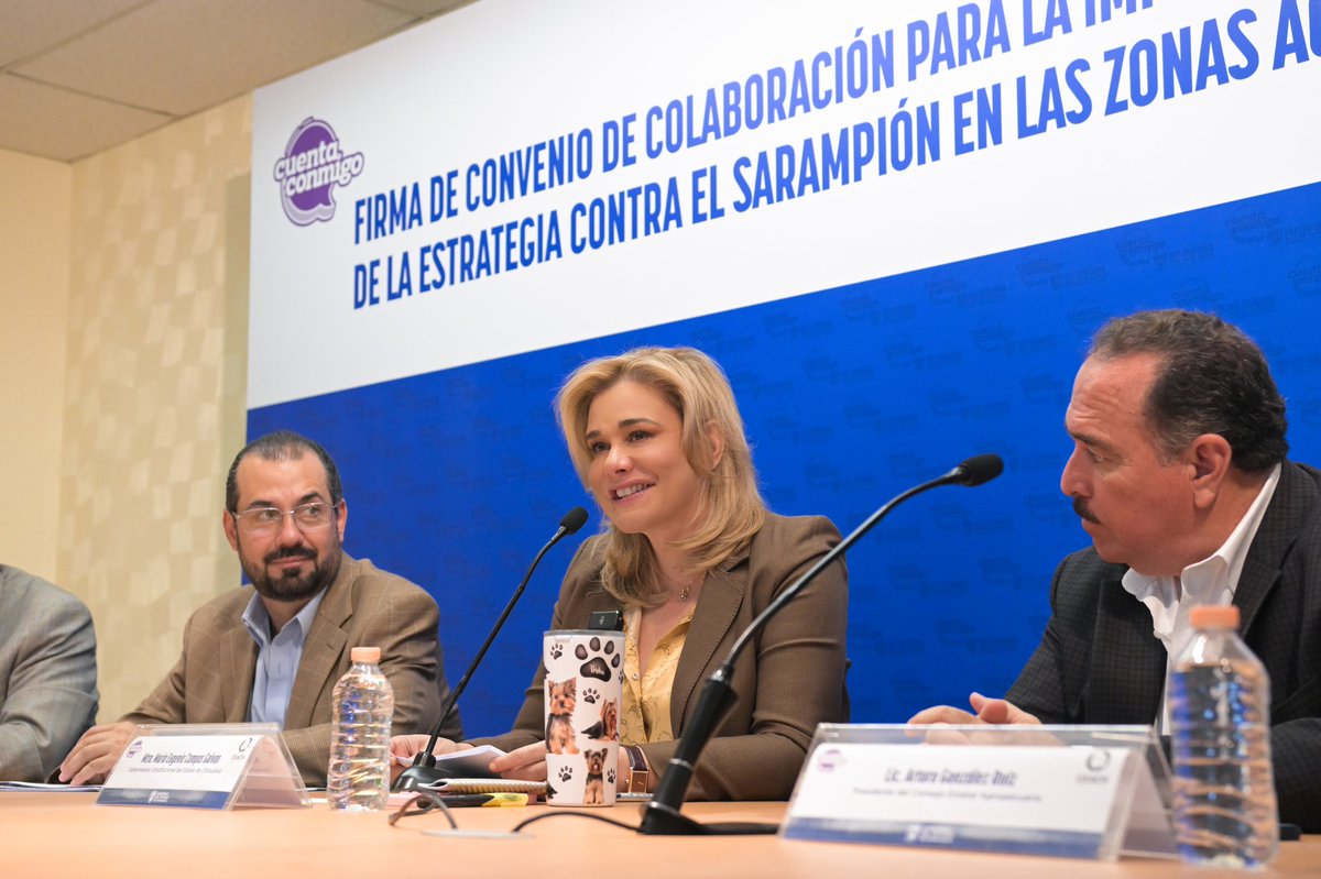 MaruCampos_G's tweet photo. 💉🤝 Hoy firmamos un convenio muy importante con el Consejo Estatal Agropecuario.

Juntos, gobierno y productores, nos unimos para llevar la vacunación contra el sarampión a cada rincón del campo chihuahuense.

Porque cuidar la salud de quienes trabajan la tierra también es sembrar un mejor futuro. ¡Cuenta conmigo!