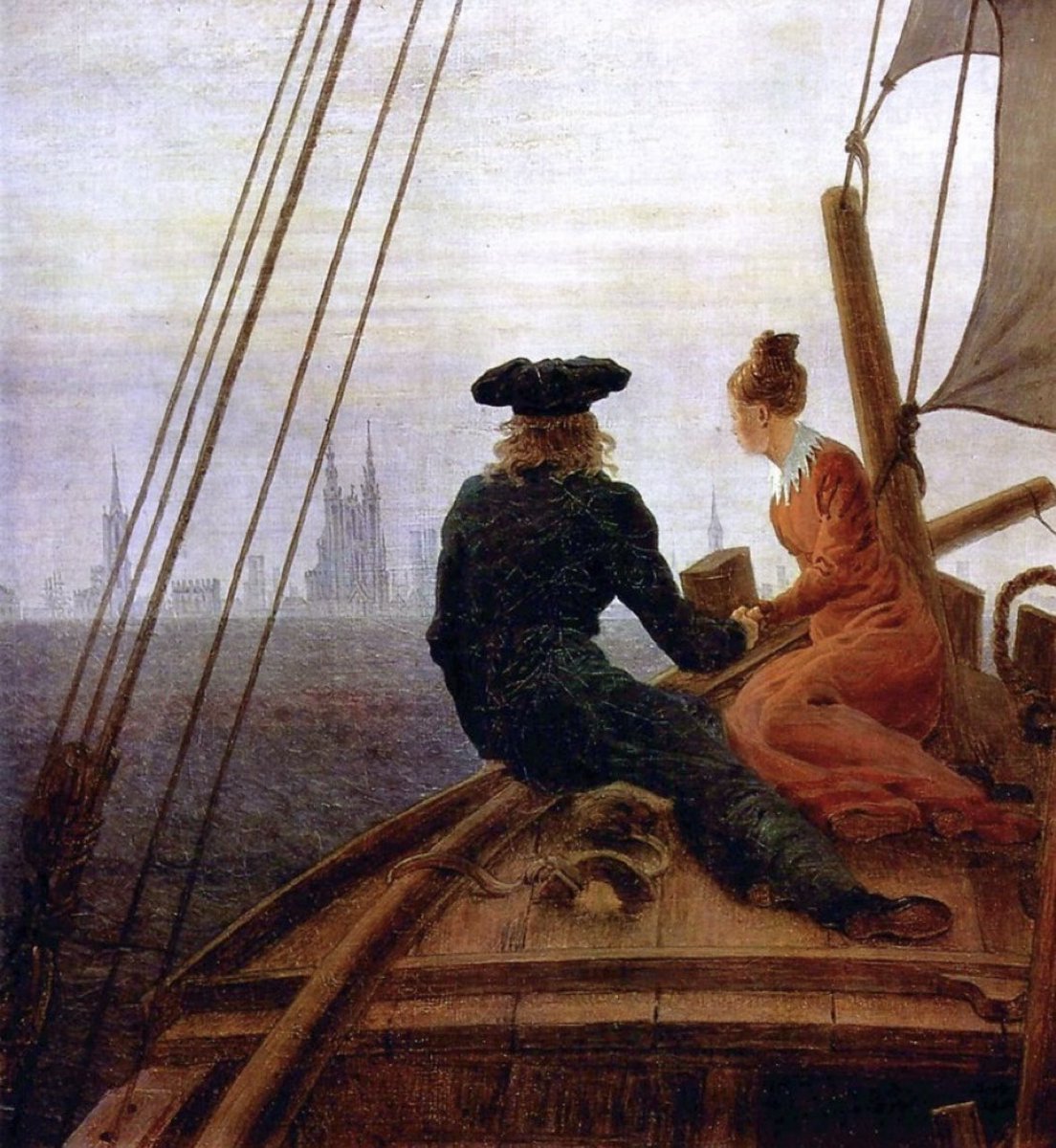 Unterschätzt die Macht der Träume nicht. Sie können Berge versetzen und Reiche zerstören, wenn die richtigen Menschen sich ihrer Umsetzung widmen.
Gute Nacht
(Caspar David Friedrich, mit seiner Frau auf einem Schiff )