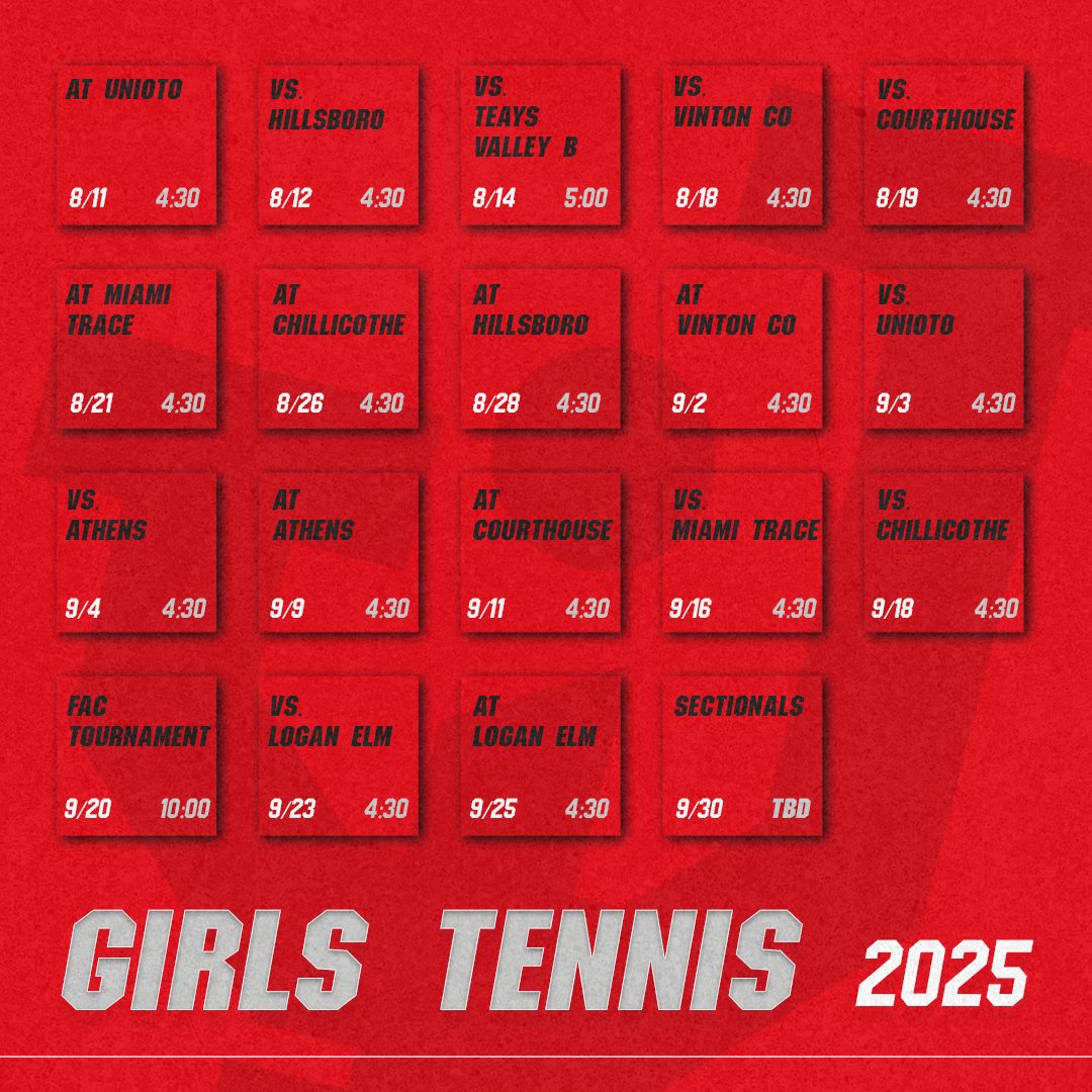 2025 Ironladies Tennis Schedule