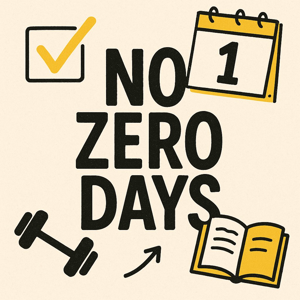 Michael Phelps epitomized the idea of "No Zero Days." He believed that if you took a day off from training, it would take you two days to get back what you lost during the off day.

If you are trying to achieve any significant goal remember that "zero days", or days where  you do