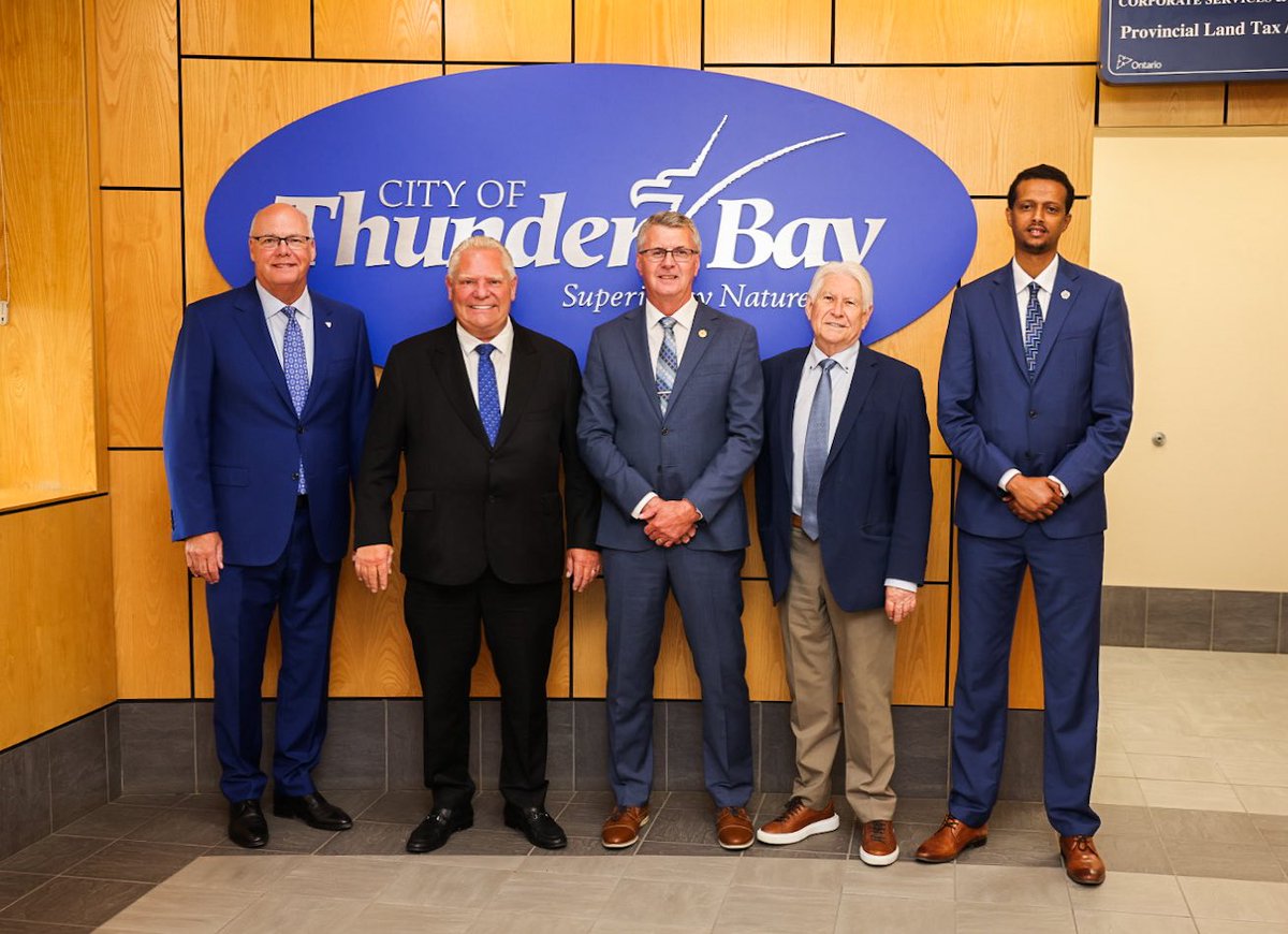 Rob Flack (@robflackeml) on Twitter photo Today, <a href="/fordnation/">Doug Ford</a>, <a href="/KevinHollandMPP/">Kevin Holland</a> <a href="/MohamedFirinYSW/">Mohamed Firin</a> and I joined Mayor Ken Boshcoff to proudly announce an $880,000 Building Faster Fund cheque for <a href="/CityThunderBay/">City of Thunder Bay</a> for exceeding their 2024 housing targets by 143%.
Thank you, Mayor Boshcoff, for your leadership in getting Today, <a href="/fordnation/">Doug Ford</a>, <a href="/KevinHollandMPP/">Kevin Holland</a> <a href="/MohamedFirinYSW/">Mohamed Firin</a> and I joined Mayor Ken Boshcoff to proudly announce an $880,000 Building Faster Fund cheque for <a href="/CityThunderBay/">City of Thunder Bay</a> for exceeding their 2024 housing targets by 143%.
Thank you, Mayor Boshcoff, for your leadership in getting