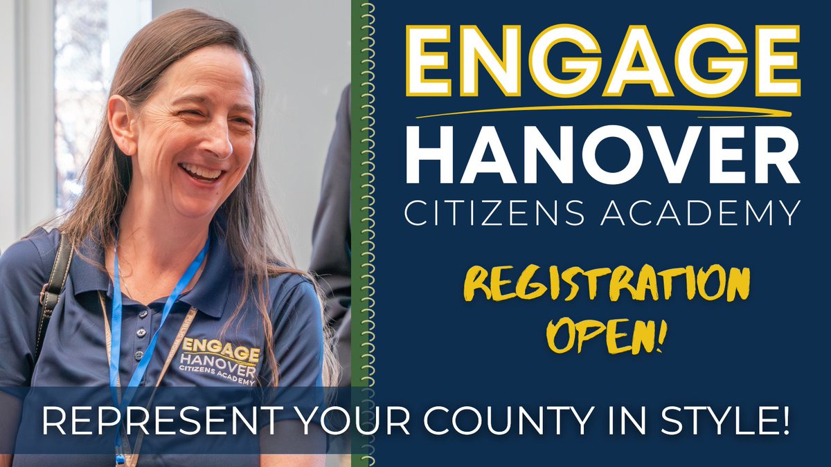 Represent Hanover in style and register for our Engage Hanover Citizens Academy! 

Join EHCA and get a behind-the-scenes look at County operations through hands-on activities, site visits and presentations led by Team Hanover.

Sign up at hanovercounty.gov/1376. 

#HanoverVA