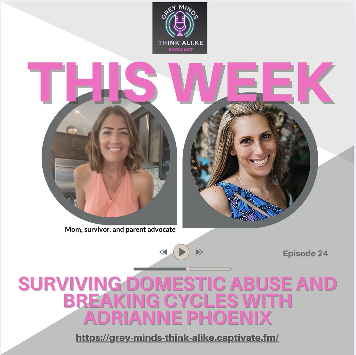 ChoiceGreyson's tweet image. 🗣️NEW EPISODE ALERT!🔜 Join us for a conversation with @Adrianne Phoenix. From her leadership role in FACTS  to her personal experiences with domestic violence and childhood trauma, Adrianne shares her journey of breaking cycles and advocacy. #FamilyCourtReform @adrianne.phoenix