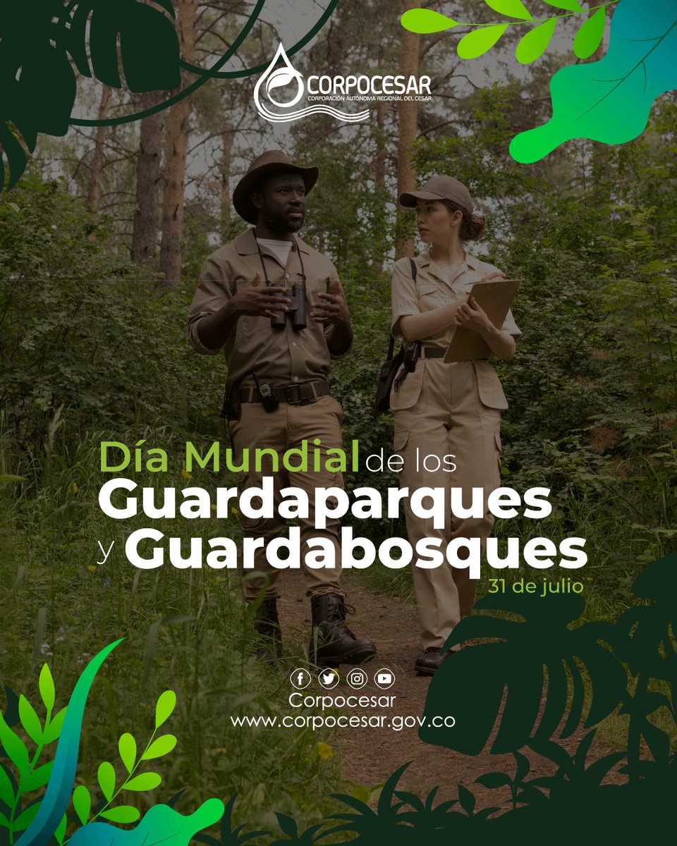 🌿 Hoy rendimos homenaje a quienes protegen nuestros ecosistemas con vocación, entrega y amor por la vida silvestre. Su labor silenciosa es vital para conservar los tesoros naturales del Cesar y del país.
 ¡Gracias por cuidar lo que nos cuida! 🌳🛡️

#CorpocesarEnAcción 🌿🪴