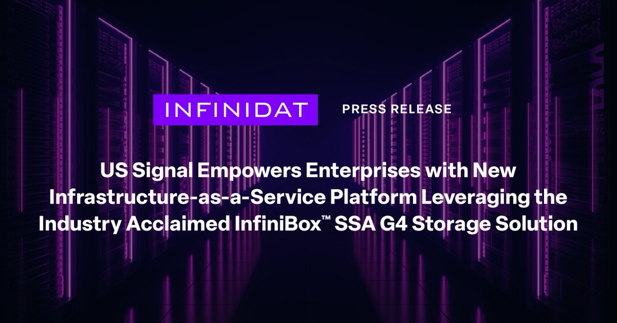 We’re extremely pleased to announce that leading digital infrastructure provider <a href="/ussignalcom/">US Signal</a> has implemented InfiniBox™ SSA G4 as the storage backbone of its IaaS product OpenCloud, giving them the market's most powerful all-flash storage capabilities! okt.to/Vq3n2N
