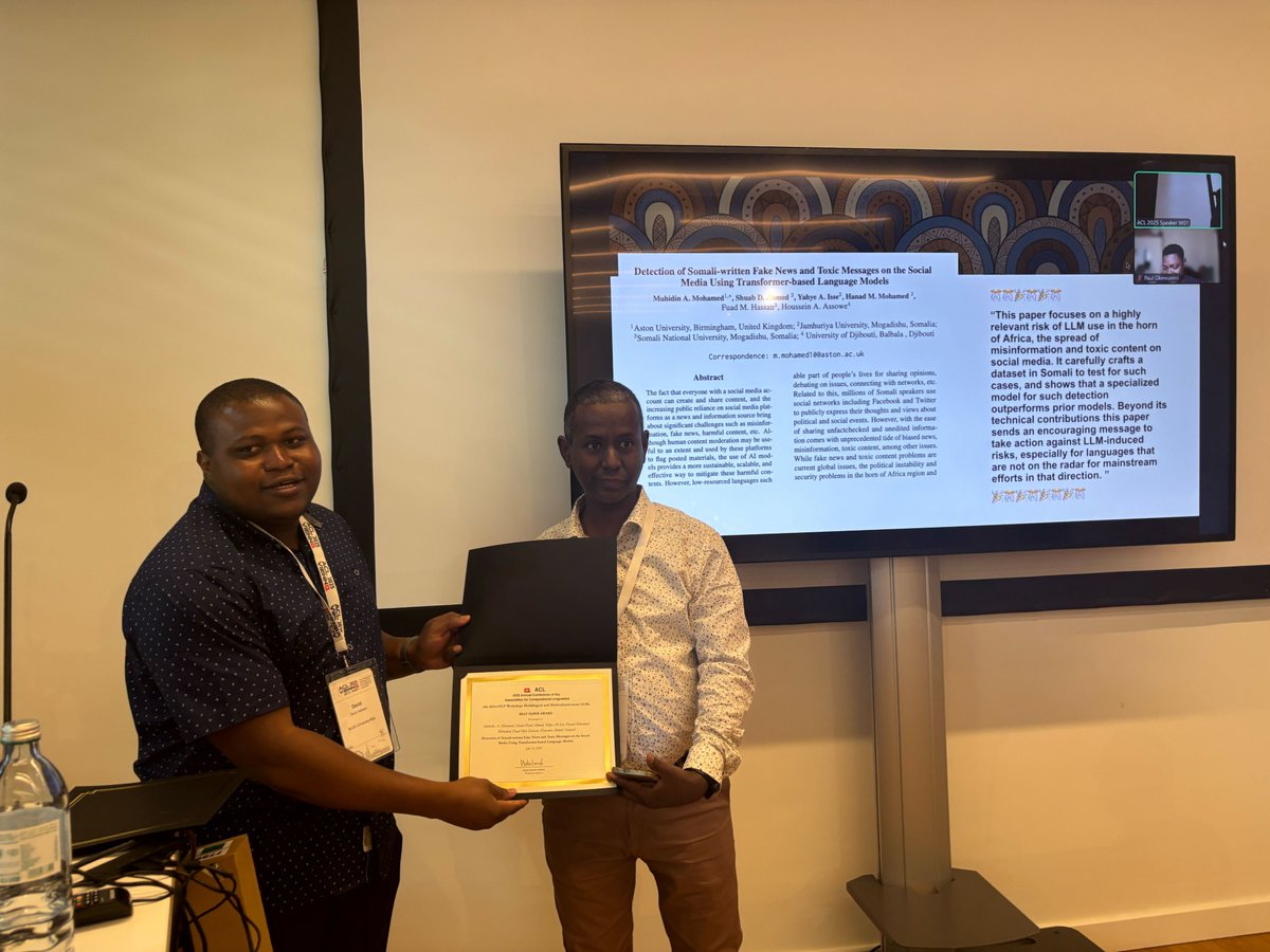 <a href="/mageed/">Muhammad AbdulMageed</a> <a href="/alabi_jesujoba/">Jesujoba Alabi</a> <a href="/HellinaNigatu/">Hellina Hailu Nigatu</a> Best paper awards. Congratulations to the authors