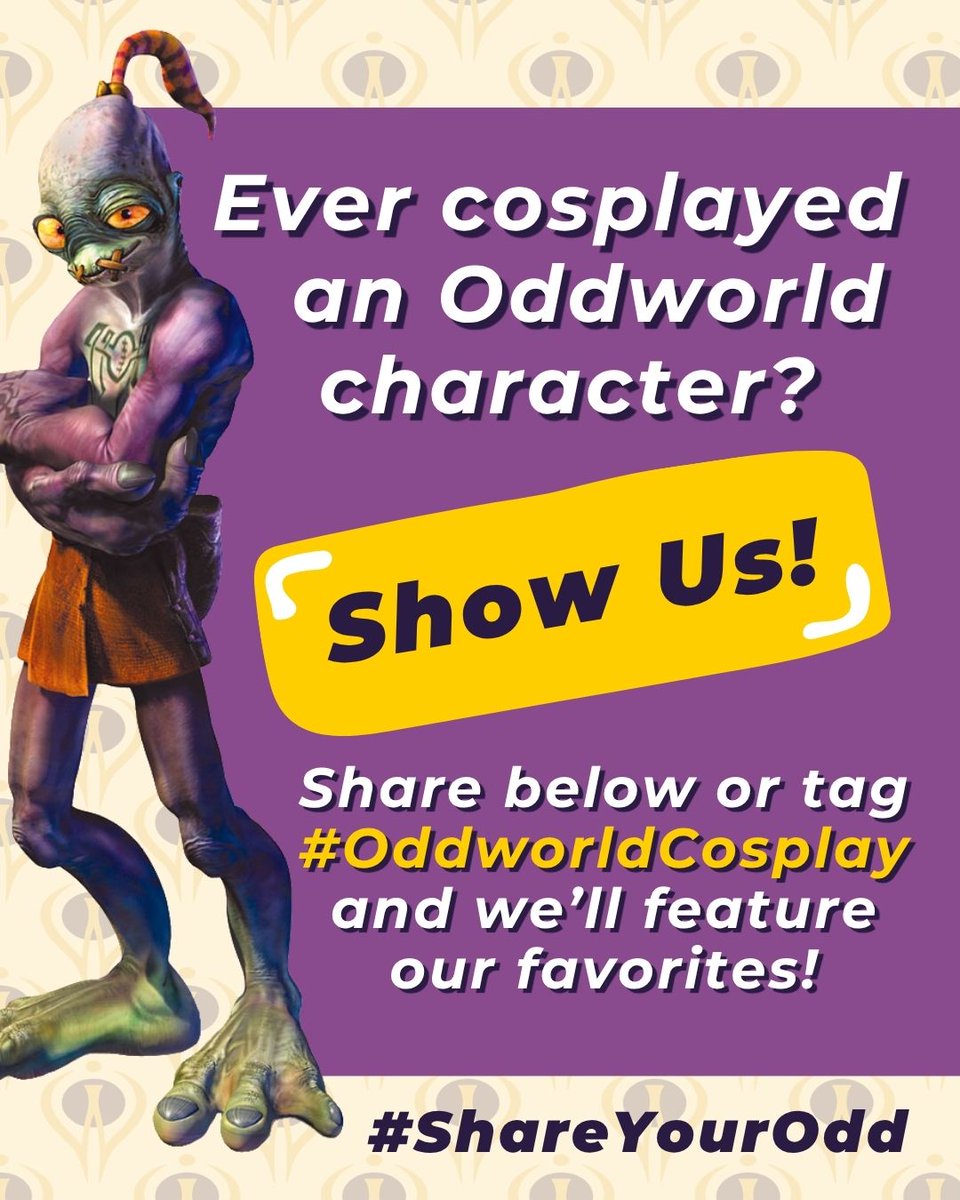 We want to see your Oddworld Cosplay! Have you ever been to a costume party as Abe? or a con as a Glukkon?

Share it with us in the comments or #OddworldCosplay and we'll feature our favorites on our socials! (with credit, of course 🥰)

#ShareYourOdd