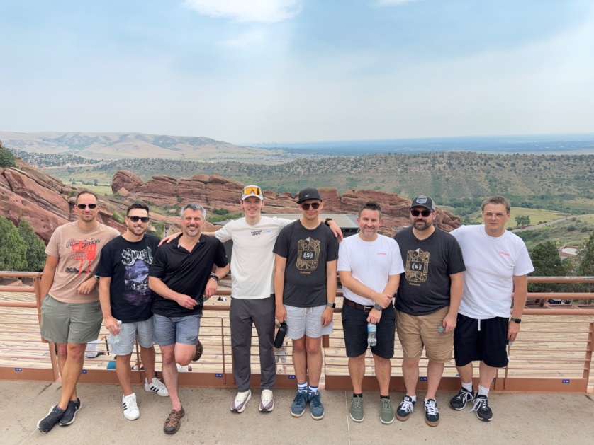 The full Statamic team IRL, enjoying Red Rocks — love this crew!