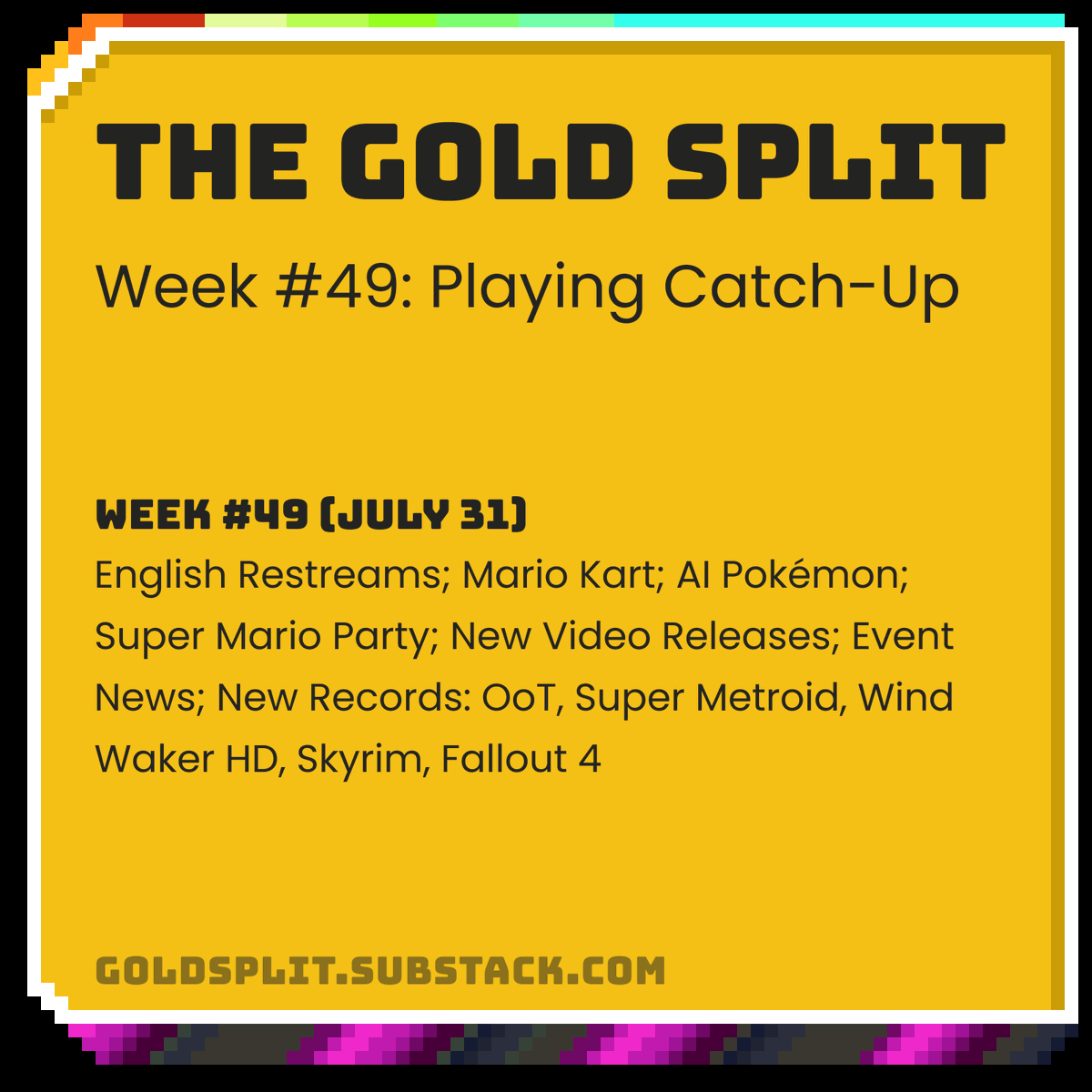 The Gold Split - A Speedrunning Newsletter tweet media