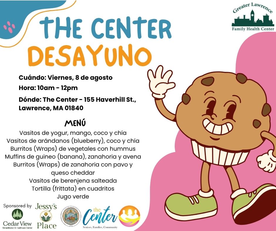 Come enjoy a delicious breakfast from Jessy's Place Café as we celebrate National Health Center Week!<a href="/GLFHC/">Greater Lawrence Family Health Center</a> hopes to see you there!

¡Ven a disfrutar de un delicioso desayuno servido por Jessy Place Café para celebrar la Semana Nacional de los Centros de Salud!¡@GLFHC te espera!