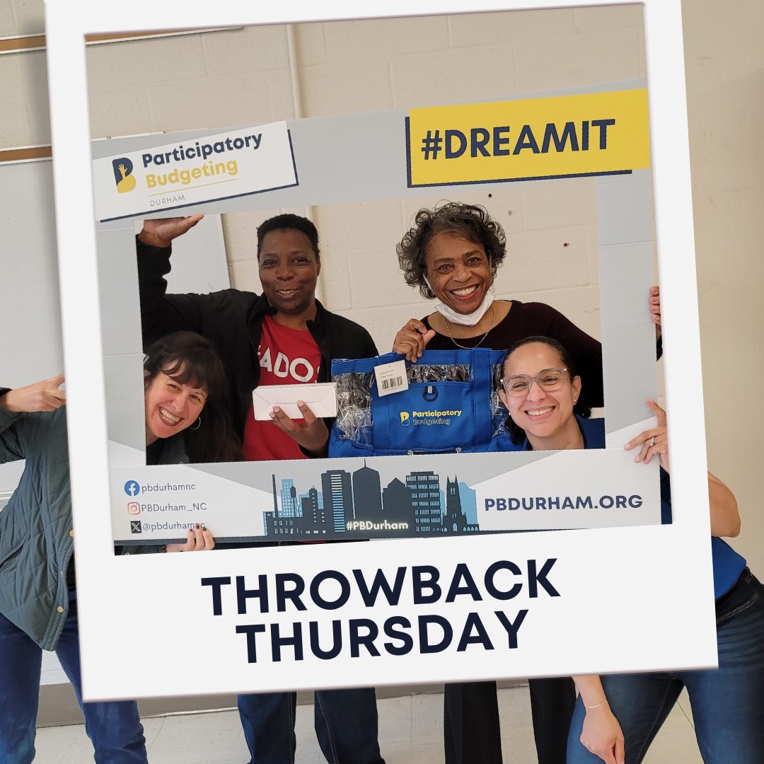 #ThrowbackThursday to the Idea Collection Phase! Here’s a look back at when community members came together to dream big and share their ideas on how to spend $2.4million in Durham! #CityofDurham #ParticipatoryBudgeting 

Website: pbdurham.org