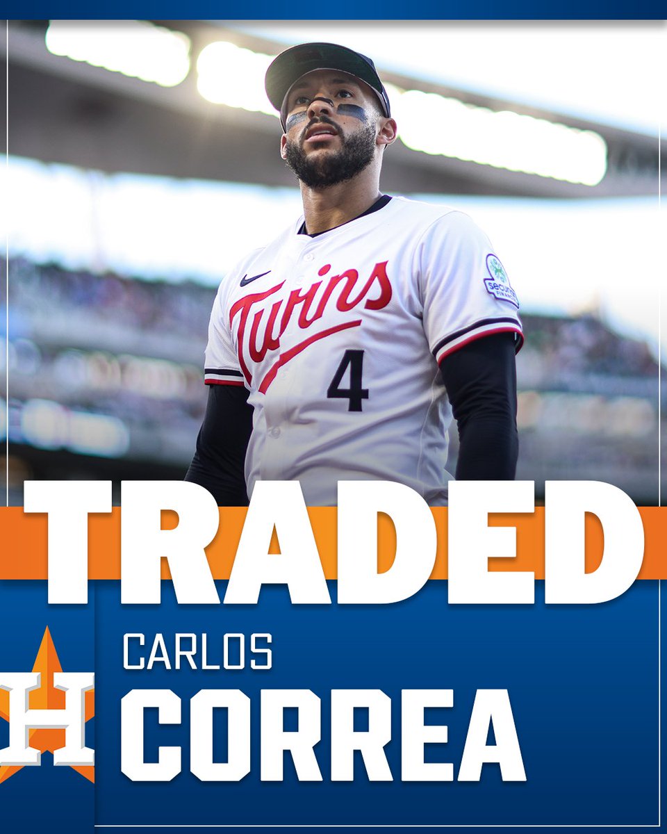 The Astros are reportedly acquiring INF Carlos Correa in a trade with the Twins.