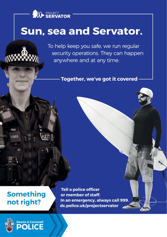 DCP Project Servator (@dcp_servator) on Twitter photo There will be lots of sun☀️, sea 🌊 and Servator👀at Boardmasters next week. Our <a href="/DC_Police/">Devon & Cornwall Police</a> specially trained #ProjectServator officers are conducting unpredictable deployments using a range of assets - plain clothes/drones. Please report any suspicious activity #cornwall There will be lots of sun☀️, sea 🌊 and Servator👀at Boardmasters next week. Our <a href="/DC_Police/">Devon & Cornwall Police</a> specially trained #ProjectServator officers are conducting unpredictable deployments using a range of assets - plain clothes/drones. Please report any suspicious activity #cornwall