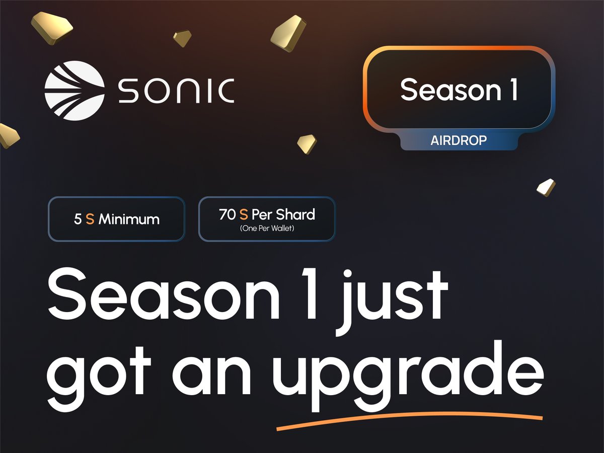 We heard you loud and clear.

The first season of the $S airdrop just got an upgrade.

— New 5 $S minimum claim
— 70 $S per Shard (one per wallet)

🪂 airdrop.paintswap.io