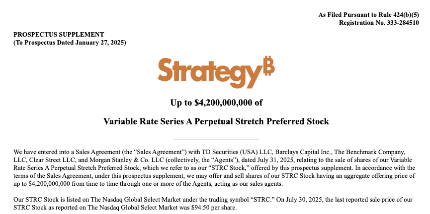Interesting. $MSTR and $STRC
