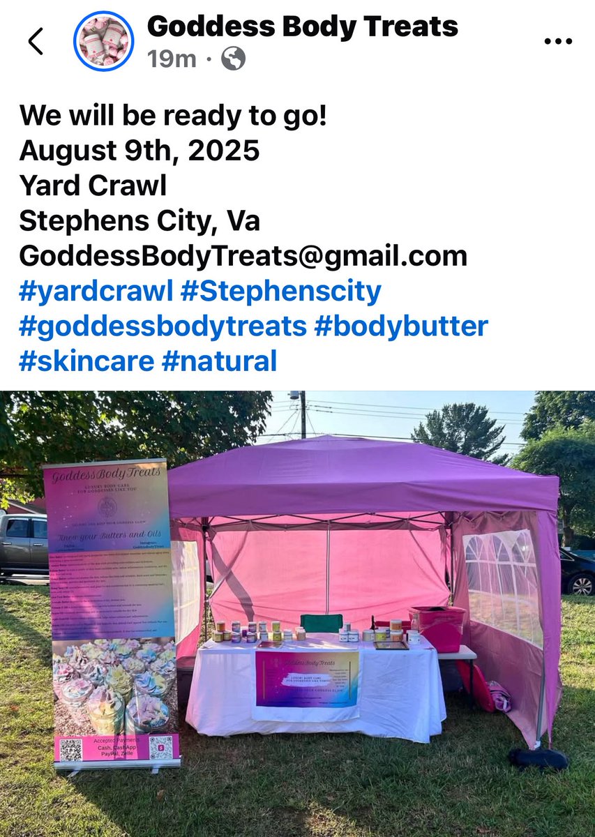 August 9th
Stephens City, Va
#Yardcrawl #StephensCity #GoddessBodyTreats