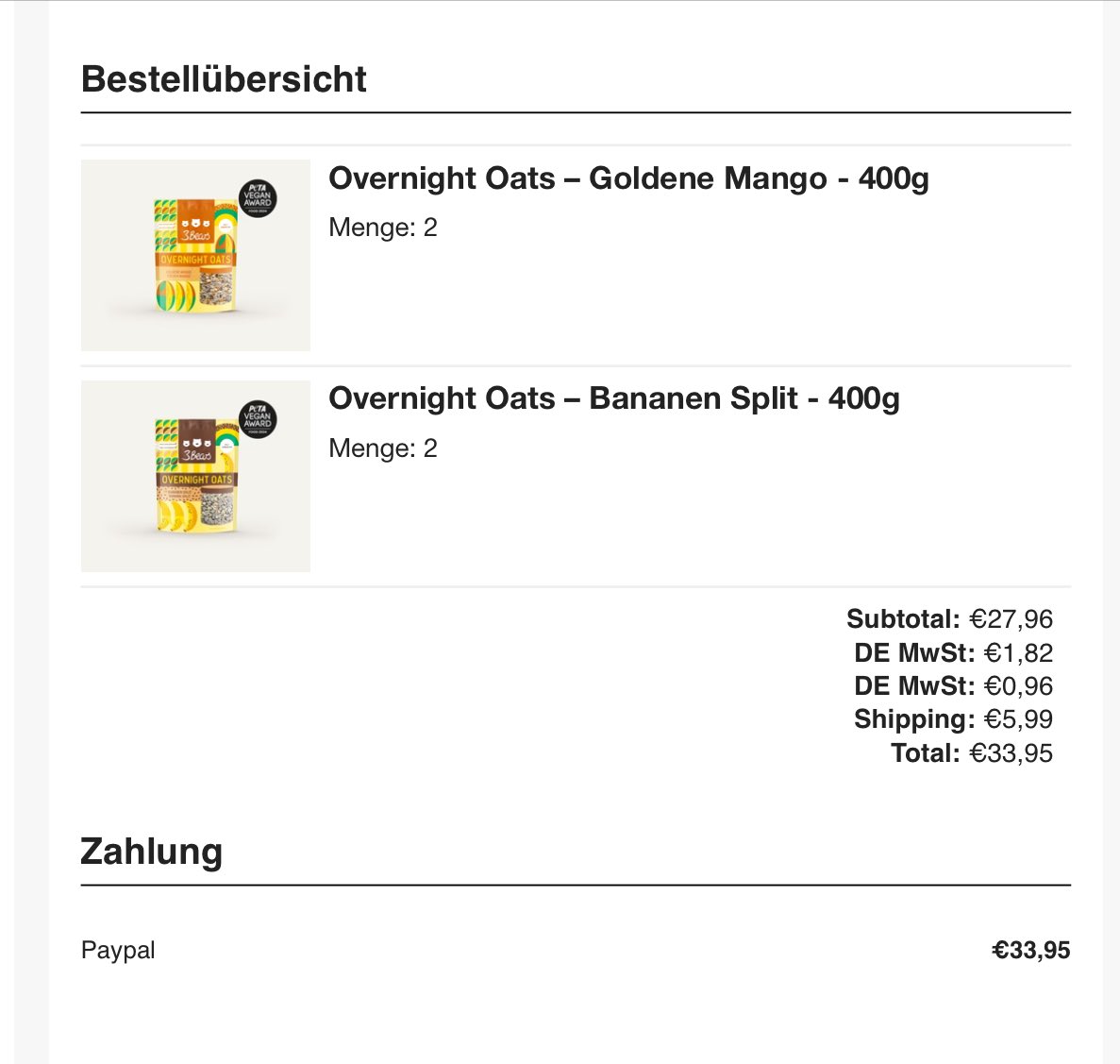 Welcher Geldesel übernimmt meine 
overnight oats? 😉