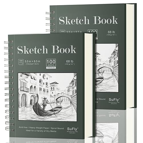 I just received Sketch Book 5.5 X 8.5 - Spiral Sketchbook Pack of 2, SuFly 200 Sheets (68 lb/100gsm) Acid Free Sketch Pads for Drawing for Adults Spiral-Bound with Hard Cover for Kids, 100 S from Anonymous via Throne. Thank you! throne.com/wikiwolff #Wishlist #Throne
