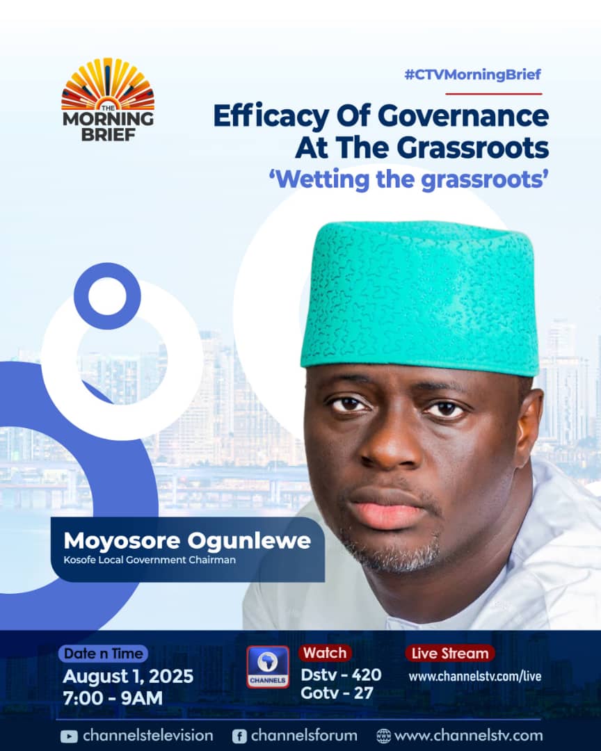 Join me tomorrow on "The Morning Brief" with <a href="/KayodeOkikiolu/">Kayode Okikiolu</a> on <a href="/channelstv/">Channels Television</a>, discussing "Efficacy of Governance at the Grassroots - Wetting the Grassroots"