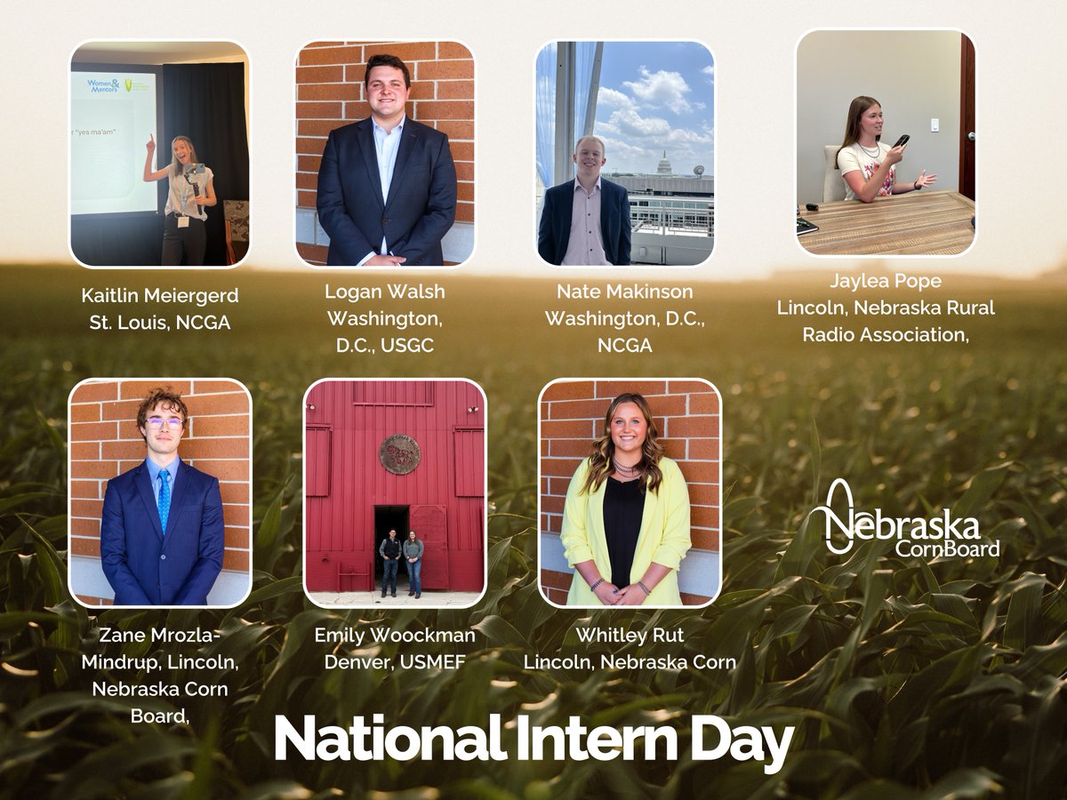 Celebrating National Intern Day with 7 interns who are setting the bar higher by the interns who the Nebraska Corn Board sponsors. Read more about their impressive work and how to apply for next year on our website at nebraskacorn.gov/.../employment…