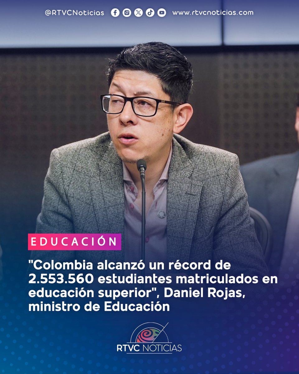 👩‍🏫👩‍🎓El <a href="/Mineducacion/">MinEducación</a>, <a href="/DanielRMed/">Daniel Rojas Medellin</a>, presentó hoy las cifras oficiales del Sistema Nacional de Información de la Educación Superior (SNIES), correspondientes al cierre estadístico de 2024.

🔴Conoce más información:🔗 lc.cx/LJpdHQ
