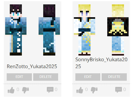 #YaminoArt #drawluca  #Briskart #RenZottoArt

hi I made minecraft summerfes yukata(浴衣) skins for NijiNova!
⭐️🌈☀️🌙

DL links here: minecraftskins.com/profile/862065…
PNG version:drive.google.com/drive/folders/…