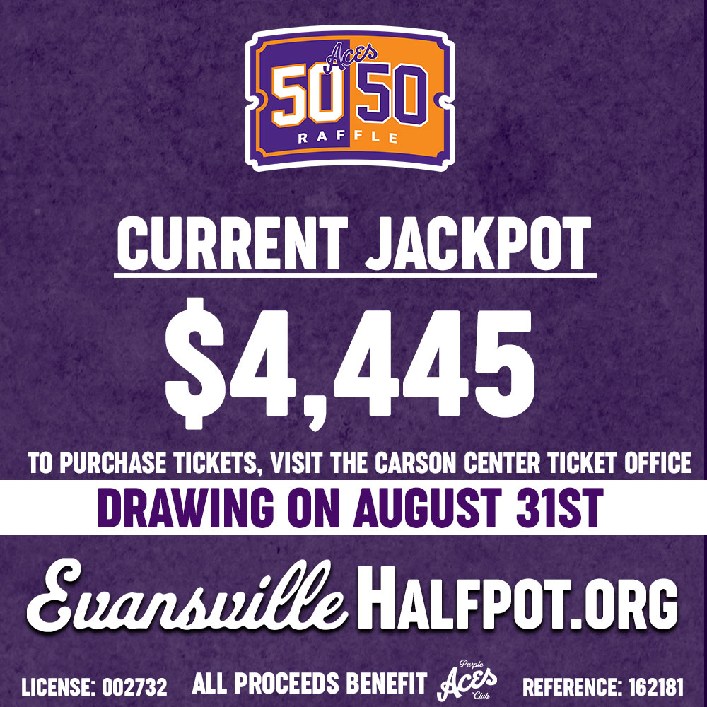 𝑶𝒏𝒆 𝑴𝒐𝒏𝒕𝒉 𝑳𝒆𝒇𝒕 🚨

Closing in on a $5,000 jackpot with 31 days left in the first Aces 50/50 Raffle of the year!

Get in the game - Buy your halfpot tickets today by visiting the Carson Center Ticket Office!

🔗 EvansvilleHalfpot.org
🟣 #ForTheAces
