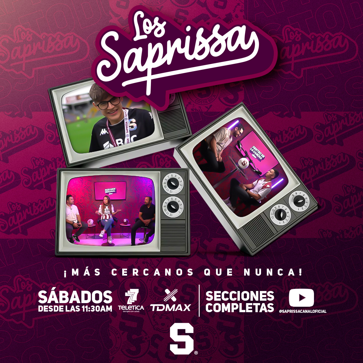 ¡Hoy hay #LosSaprissa! 💜

📺 11:30 a.m. por Teletica Canal 7