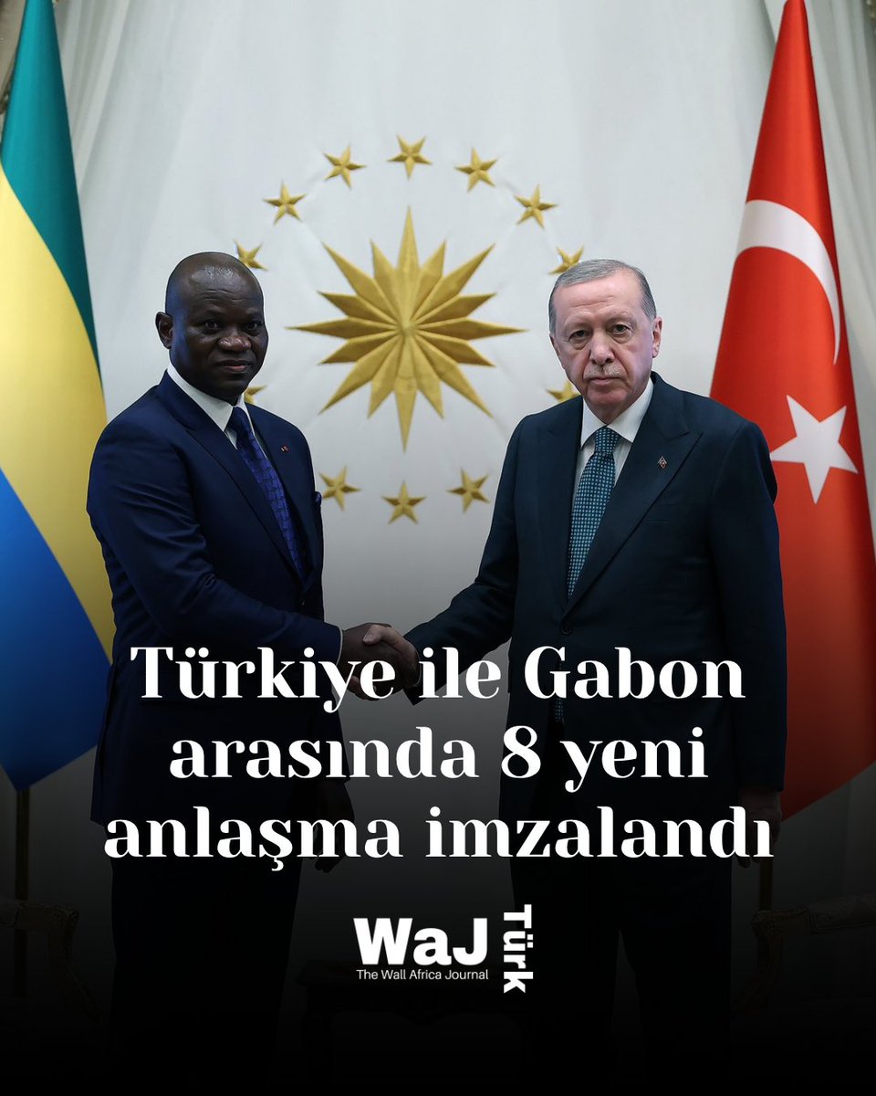 Cumhurbaşkanı Erdoğan ve Gabon Cumhurbaşkanı Nguema’nın Ankara’daki görüşmesinde 8 anlaşma imzalandı

💢 Diplomasi, eğitim ve askeri alanda protokoller imzalandı

💢 Enerji, hidrokarbon ve madencilikte iş birliği kararı alındı

💢 Karşılıklı yatırımların artırılması hedefleniyor