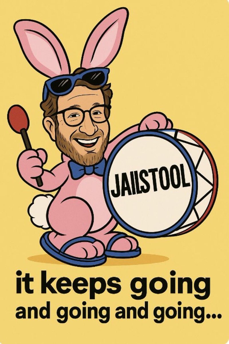 JAILSTOOL…
it keeps going
and going
and going...
(against all logic and market trends)

#Jailstool #StillHolding #EnergizerDegen #DiamondHands #PortnoyPower #StoolieStrong #MemecoinMadness #SendItForever #WIF #DOGE #SHIB #PEPE #BTC #ETH #SOL #XRP #NeverStops