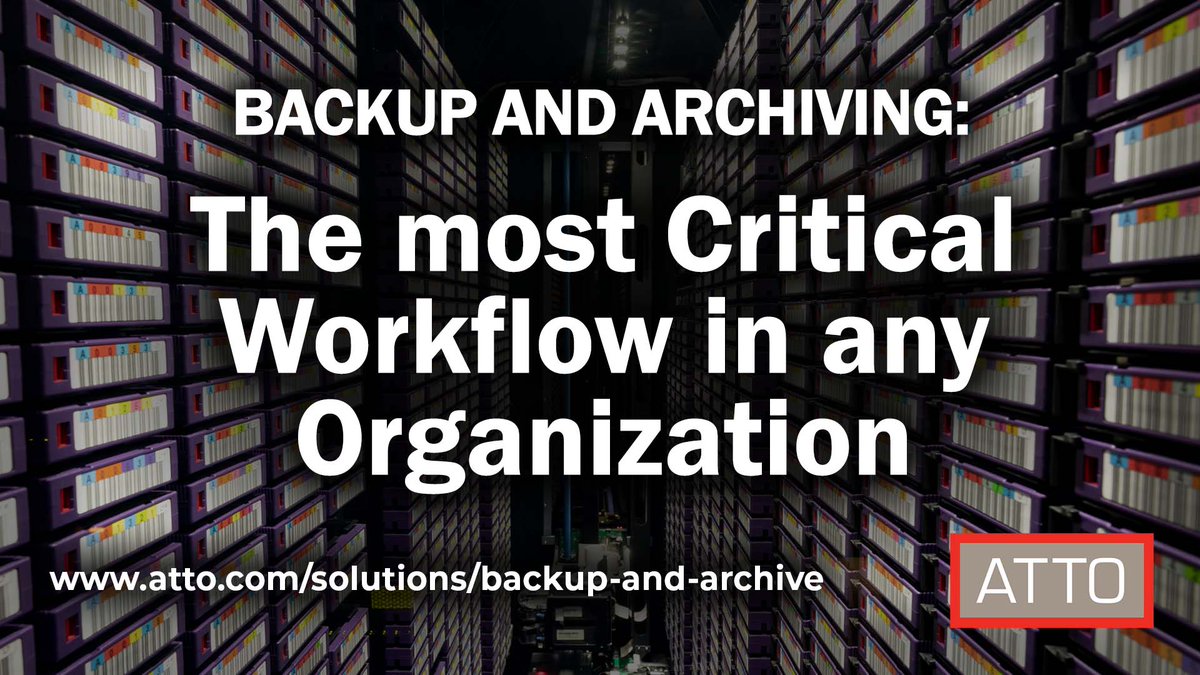 How often do you review your backup &amp; archiving process? What about the equipment?

Unfortunately, many existing installations are well overdue for an upgrade.

Let us help.

atto.com/solutions/back…