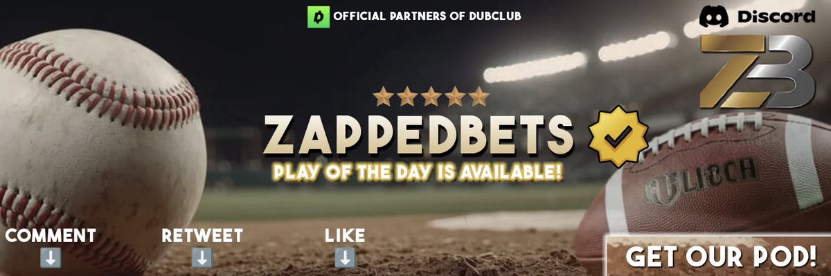 ZappedBets's tweet image. MLB OF THE DAY! (ATL/CIN)

My MLB 𝗕𝗼𝘁 will send it to the 𝗙𝗜𝗥𝗦𝗧 100 

Must 𝗟𝗜𝗞𝗘 &amp;amp; 𝗥𝗘𝗧𝗪𝗘𝗘𝗧 to 𝗥𝗘𝗖𝗘𝗜𝗩𝗘 it

(Must be Following @ZappedBets)