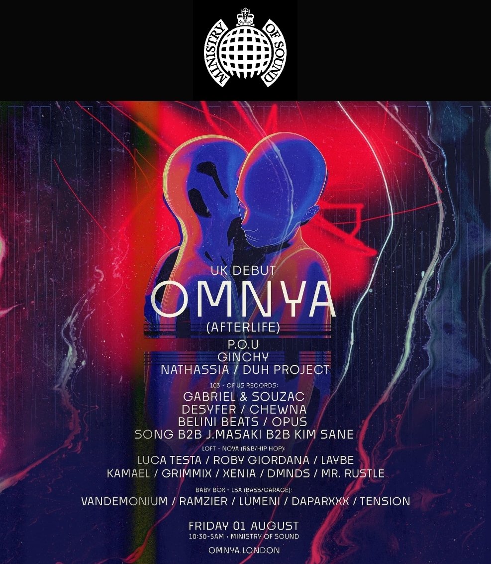 💥 TOMORROW NIGHT 💥
Reality will bend, beats will transcend, and the dancefloor...another dimension! 🪩✨

I'm landing at <a href="/ministryofsound/">Ministry of Sound</a> with <a href="/OmnyaMusic/">OmnyA Music</a> 🌌 <a href="/pou_music_ofc/">₱.Ø.Ʉ (Product Of Us)</a> <a href="/iamginchy/">Ginchy</a> <a href="/DUHPROJECTMUSIC/">DUH PROJECT</a> in the Main Room... See you there! ❤️🎵

🎟️ Tickets: ministryofsound.com