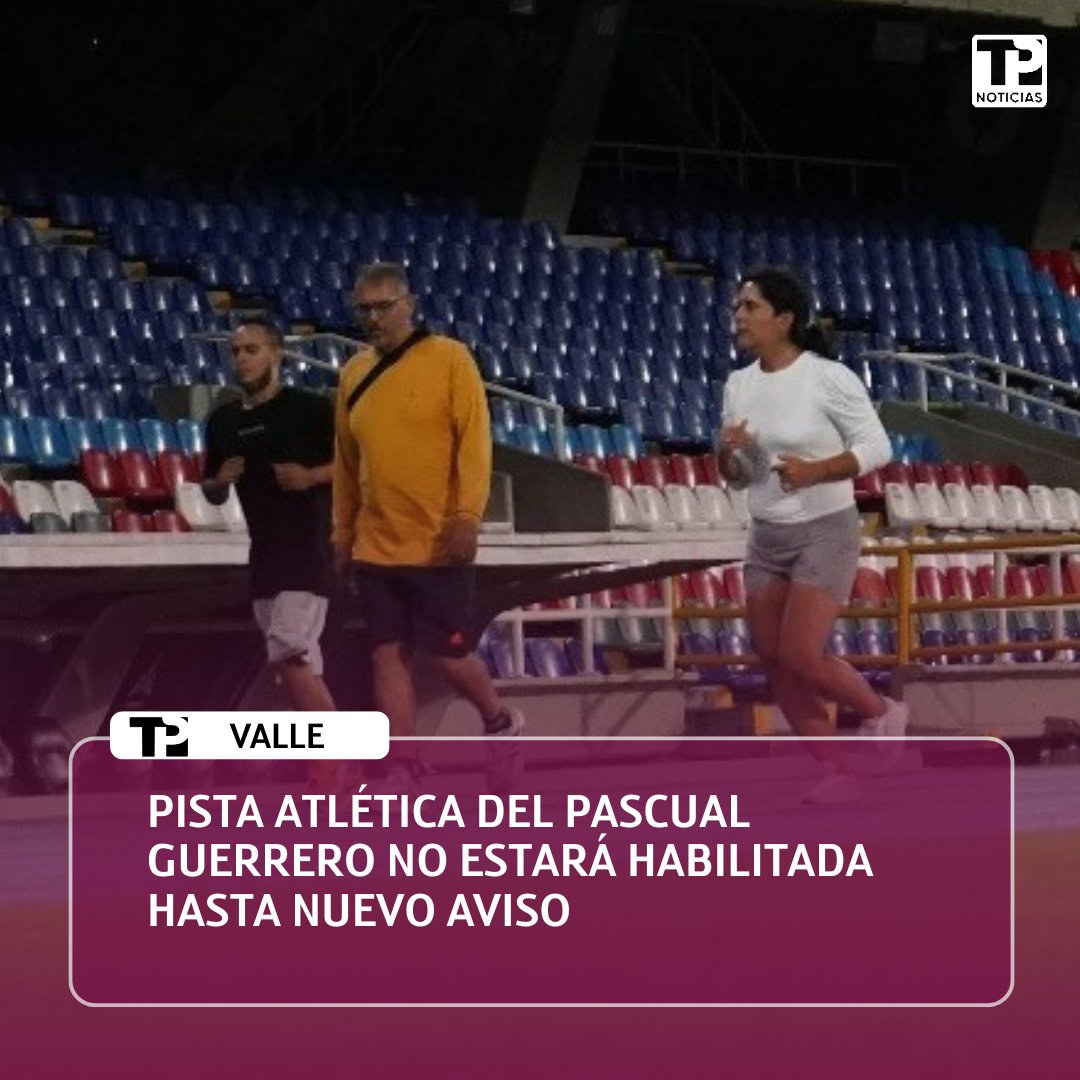 #Cali | A través de un comunicado oficial, se informó que la pista atlética del Estadio Olímpico Pascual Guerrero permanecerá cerrada en ambas jornadas hasta nuevo aviso. Se recomienda a la comunidad estar atenta a nuevas indicaciones.