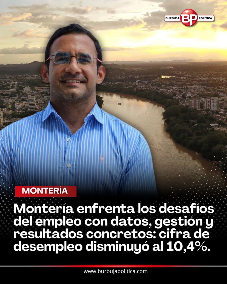 burbujapolitica (@burbujapolitica) on Twitter photo Montería enfrenta los desafíos del empleo con datos, gestión y resultados concretos: cifra de desempleo disminuyó al 10,4%. <a href="/kerguelenhugo/">Hugo F. Kerguelen G.</a> burbujapolitica.com/monteria-enfre… Montería enfrenta los desafíos del empleo con datos, gestión y resultados concretos: cifra de desempleo disminuyó al 10,4%. <a href="/kerguelenhugo/">Hugo F. Kerguelen G.</a> burbujapolitica.com/monteria-enfre…