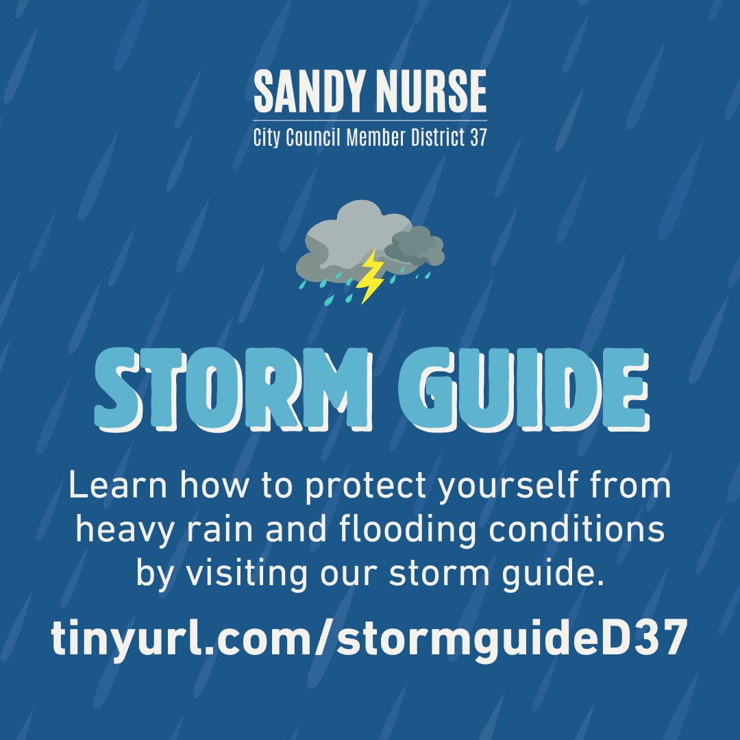 Visit our storm guide at tinyurl.com/stormguideD37 to learn how you can best protect yourself and your loved ones from flooding conditions expected throughout NYC until 8AM Friday, July 31st.