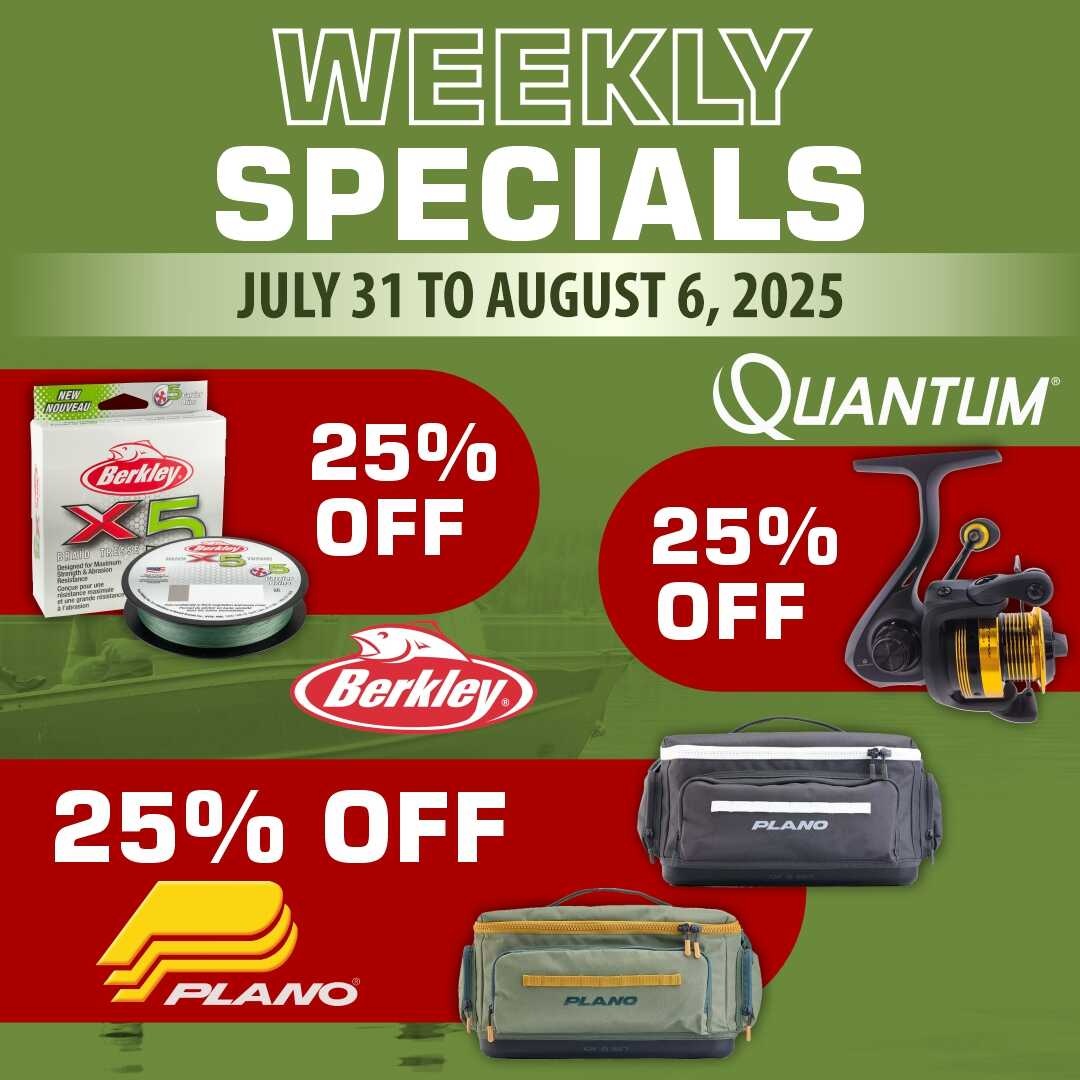 thefishinholeca's tweet photo. Save big with our new Weekly Specials!

Weekend 3700 Tackle Bags – Now $52.46
https://t.co/ydm9M42tNp

Strategy Spinning Reels – Now $37.46
https://t.co/U3g5W3pY35

X5 Braid Line – Now $15.71
https://t.co/xMGfa07uJu

Act fast — these offers are only available until August 6! https://t.co/gkpZGBWlLS