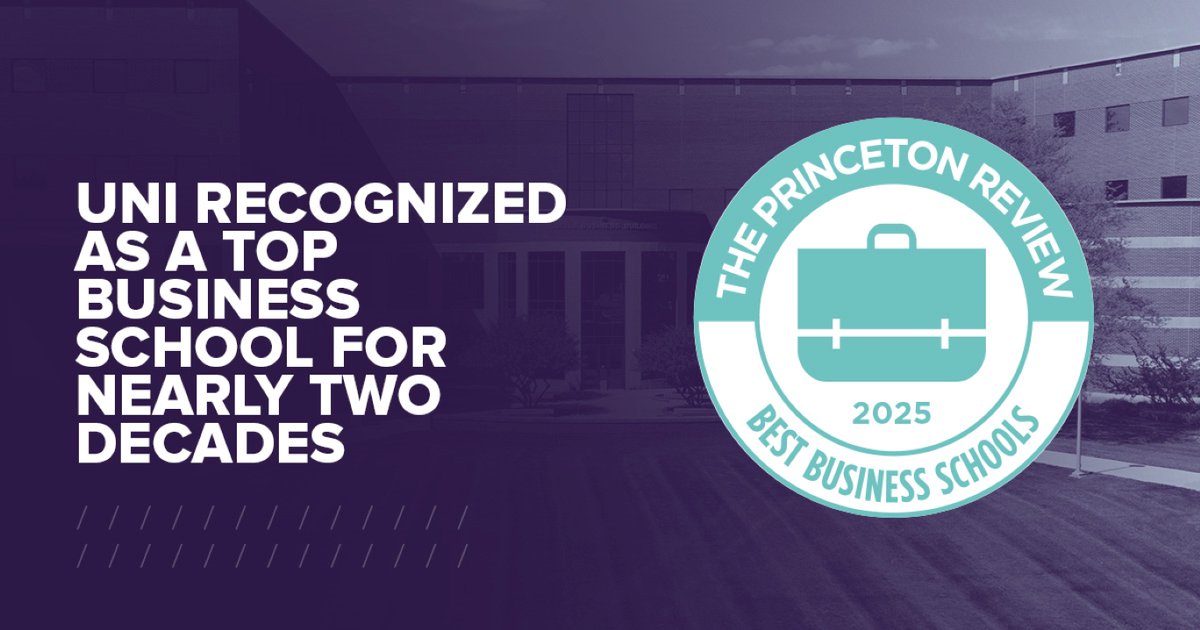 The Princeton Review has once again named the David W. Wilson College of Business Master of Business Administration (MBA) program as one of the Best Business Schools for 2025.

Read more ➡️ insideuni.uni.edu/business/uni-r…