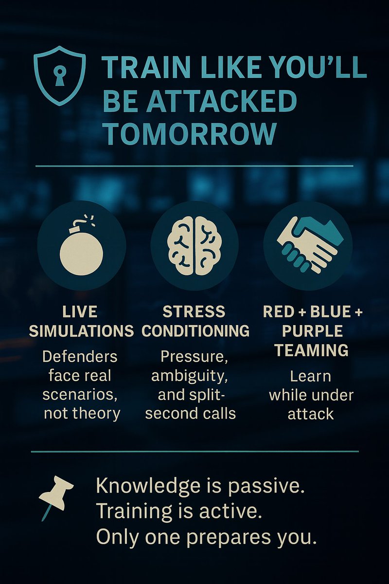 🧠Cyber instincts aren’t built in a classroom.
At <a href="/focalpointsprl/">FOCAL POINT sprl</a>, we train teams to act under real pressure:
🔹 Live attack drills
🔹 Red vs blue combat
🔹 Decision-making under fire
Because when chaos hits, Google won’t save you, muscle memory will.
#CyberResilience #FocalPoint