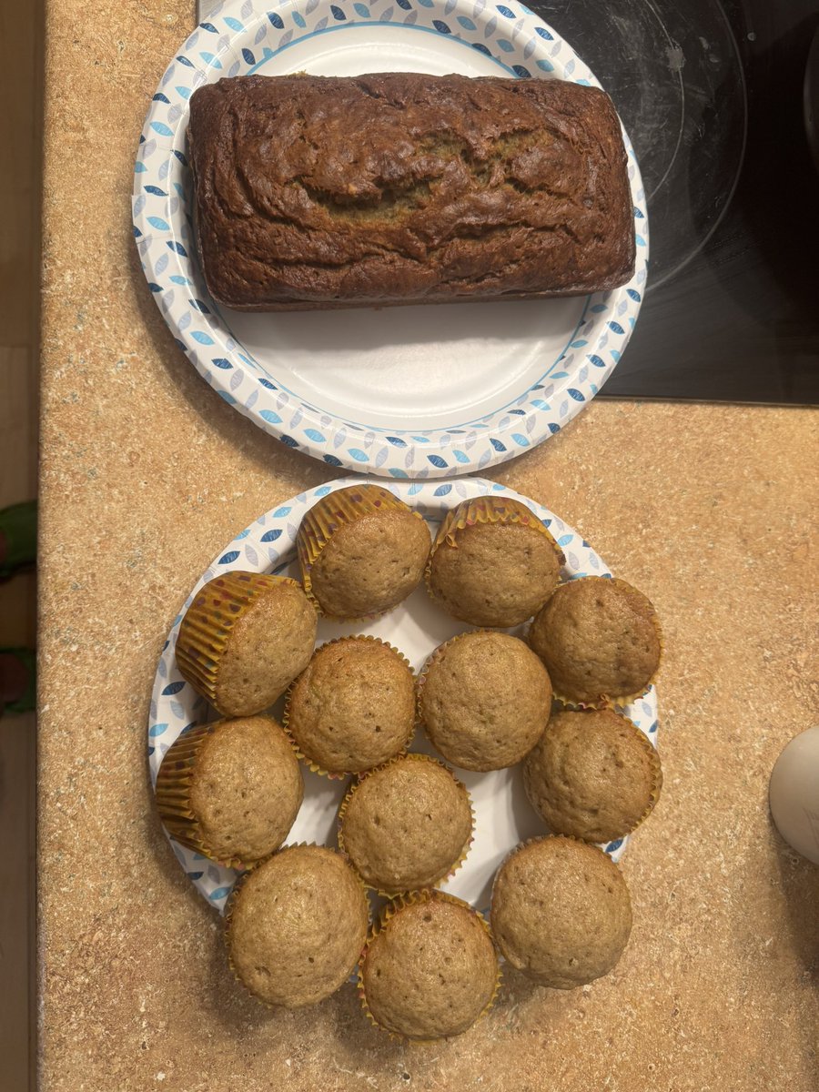 Sofia and I baked zucchini &amp; banana bread and zucchini muffins from fresh zucchini from my garden.  I can’t wait to taste them.