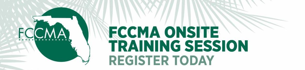 📆 Mark your calendars and register now for the next #FCCMA Onsite Training Session on Friday, October 3, from 9 a.m. to 1 p.m. ET at Florida Gulf Coast University. This session will discuss "Local Government Housing Issues in Florida." Register now at bit.ly/3U3DNT9.