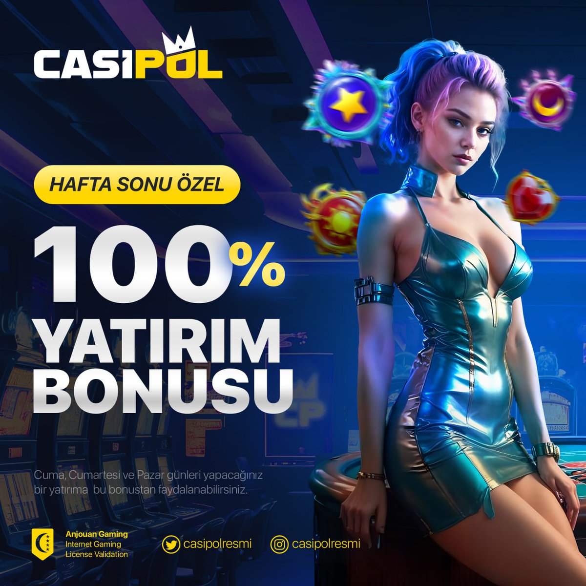 📌 %100 HAFTA SONU BONUSU FIRSATINI KAÇIRMA! 📌

✨ Haftasonu boyunca gün içerisinde yapacağınız 500 TL ye kadar bir yatırımınıza %100 Bonus hediye !

🎗 Bu Cuma, Cumartesi ve Pazar günleri yatırımınızı yaparken bonusunuzu seçerek %100 HAFTASONU BONUSLARINDAN faydalanabilirsiniz.